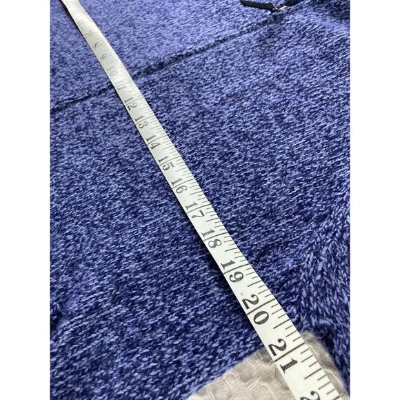 Sarah Spencer Blue Classic Tweed Knit Full Zipper Cardigan Sweater Sz L/XL - Picture 7 of 8